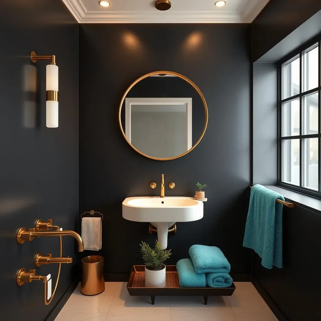 Accessorizing and Decorating Your Black Accent Wall Bathroom