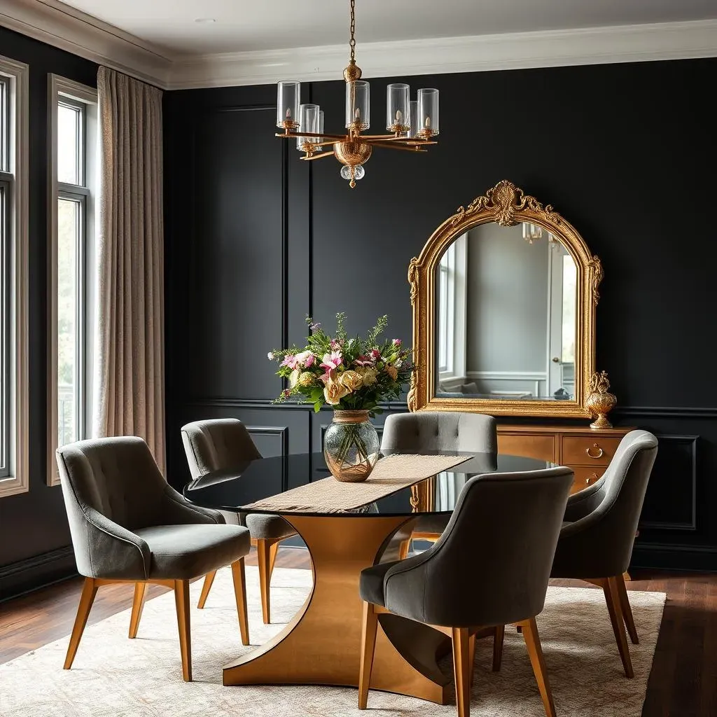Accessorizing Your Dining Room with a Black Accent Wall: Lighting and Decor