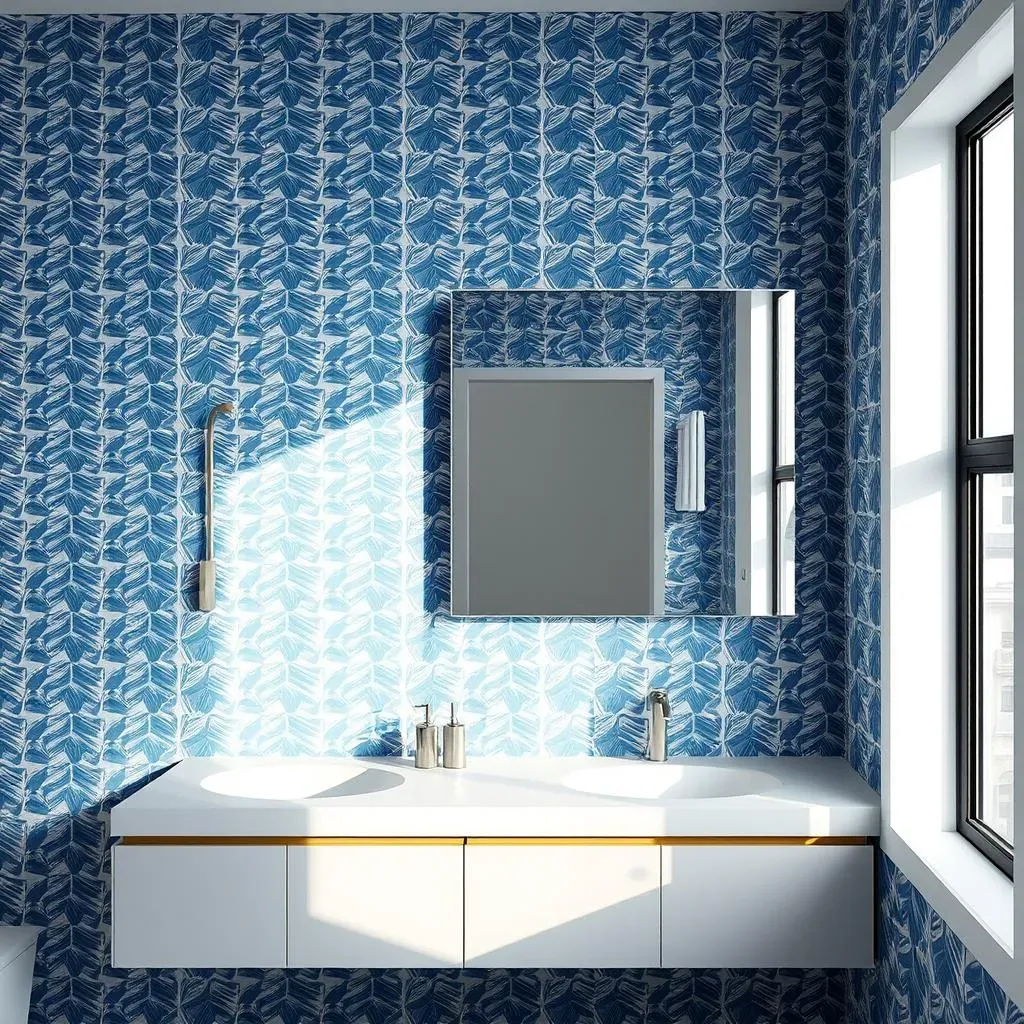 Amazing Bathroom Accent Wall Ideas with Wallpaper