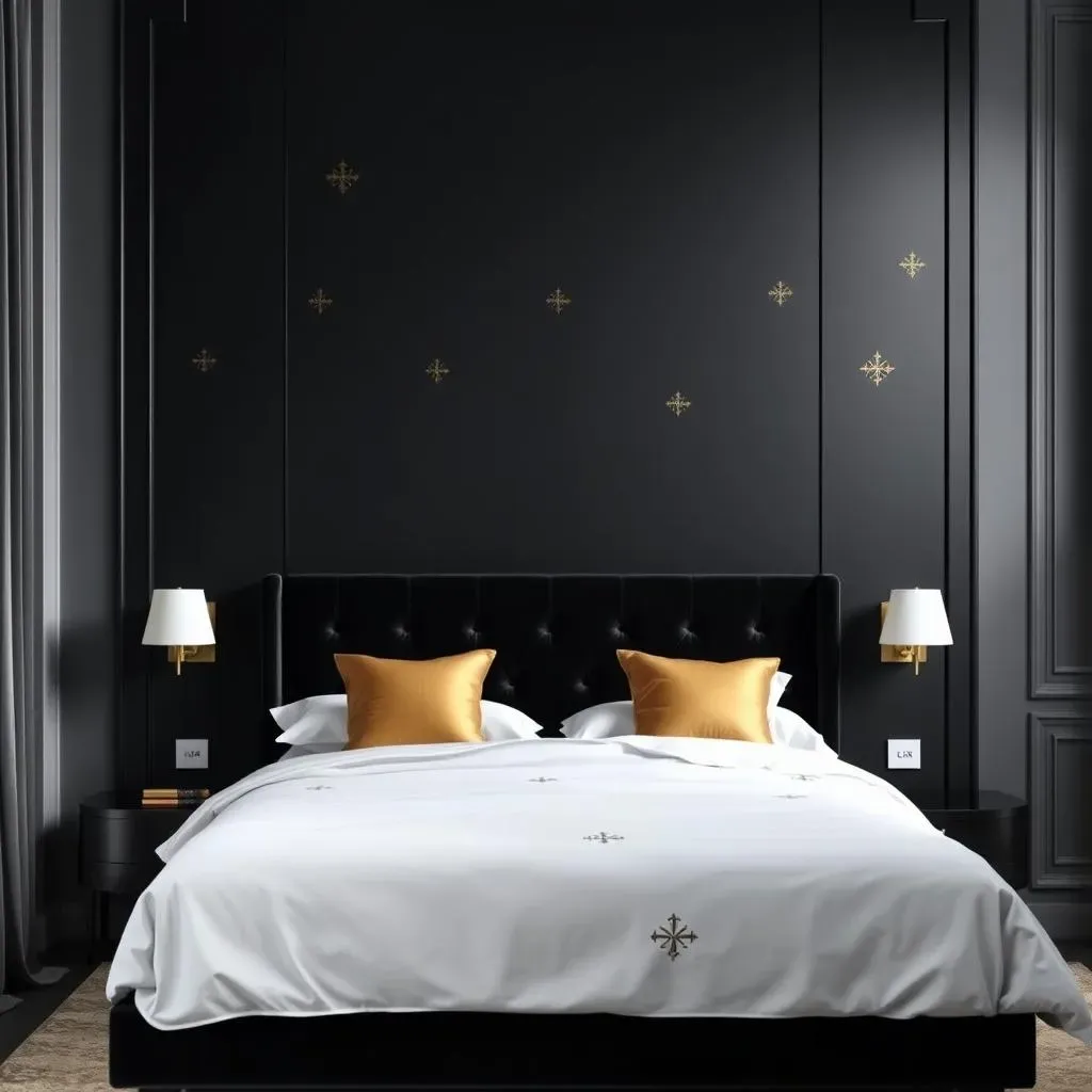 Bedroom Bliss: Black and Gold Accent Wall Designs