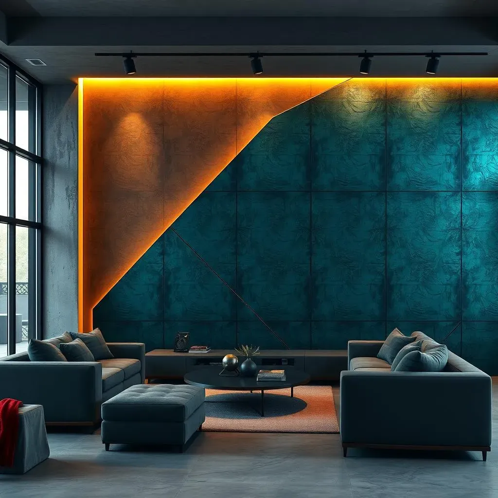 Beyond Brick: Exploring Diverse Industrial Living Room Accent Wall Ideas