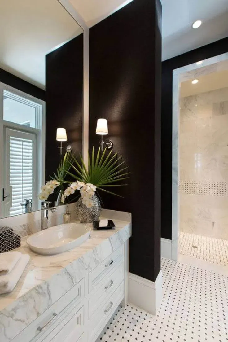 Get stunning black accent wall bathroom ideas today