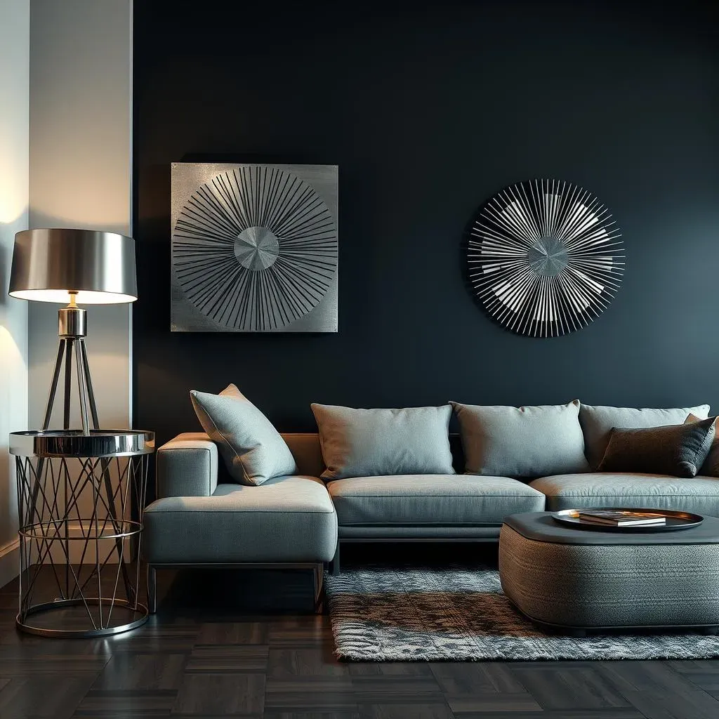 Stunning Black Accent Wall Ideas with Metal Accents