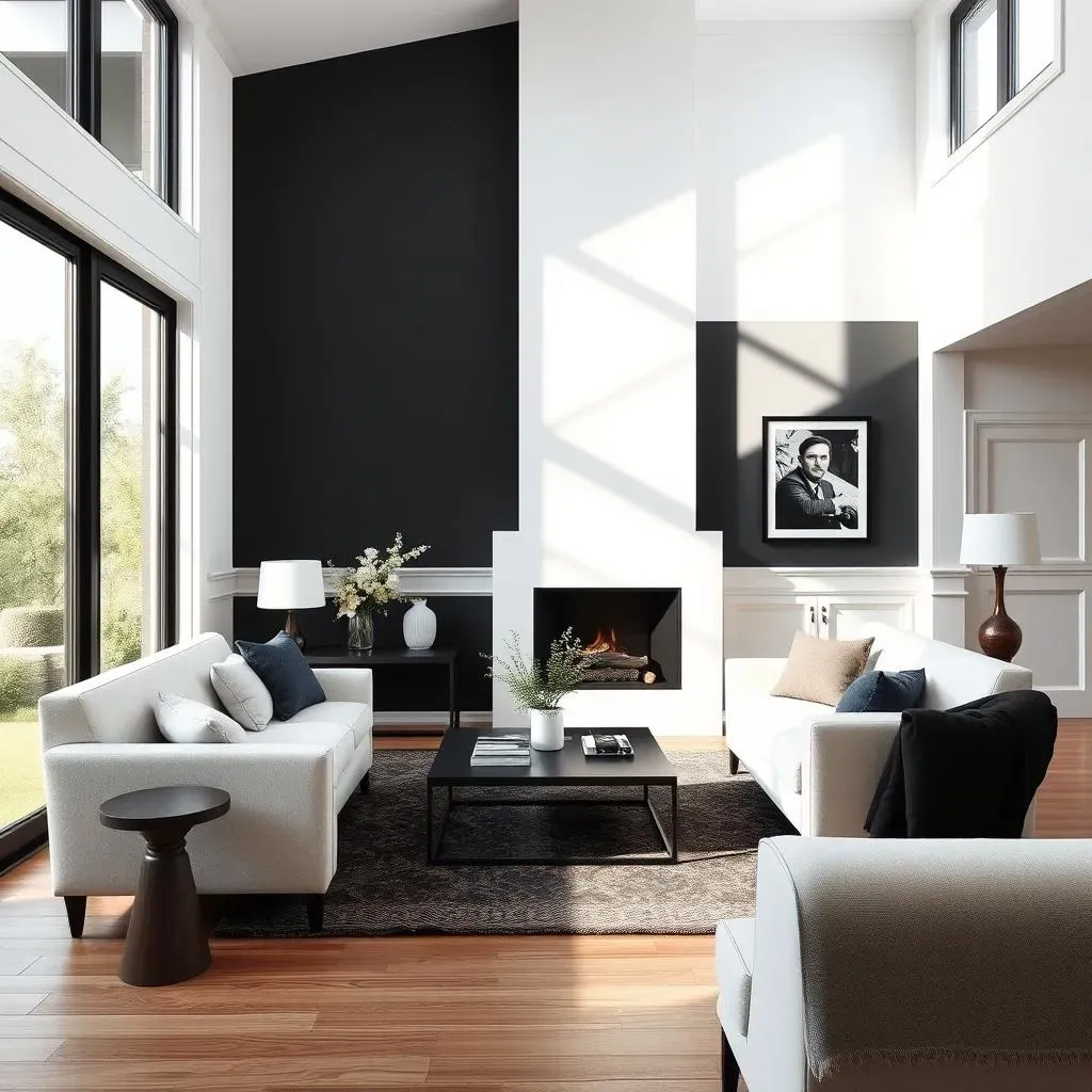 Stunning Black Accent Wall Ideas with White Accents