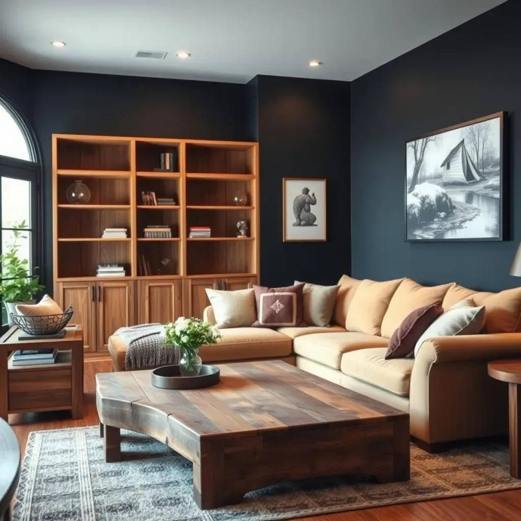 Stunning Black Accent Wall Ideas with Wood Accents