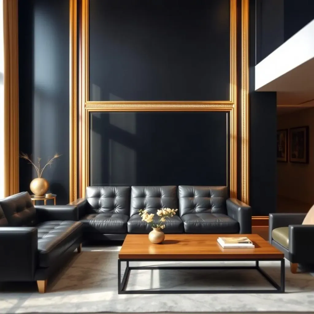 Absolute Black Accent Wall with Gold: Ideas & Inspiration