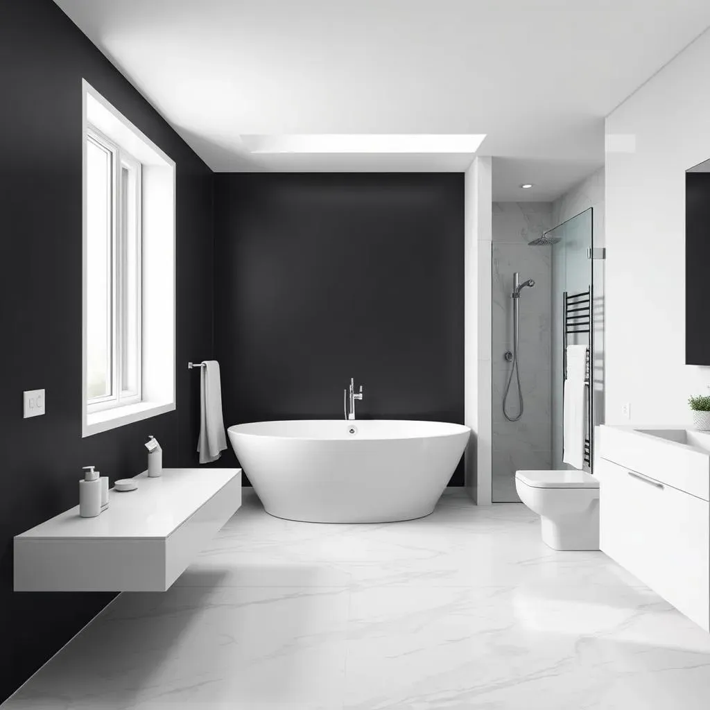 Absolute Black Bathroom Accent Wall Ideas You'll Love