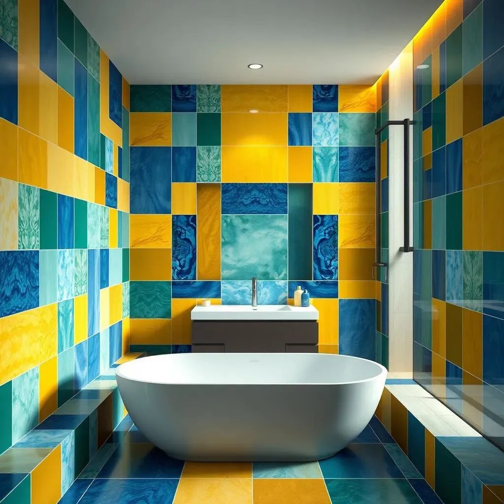Bold & Beautiful: Colorful Tile Accent Wall Bathroom Designs