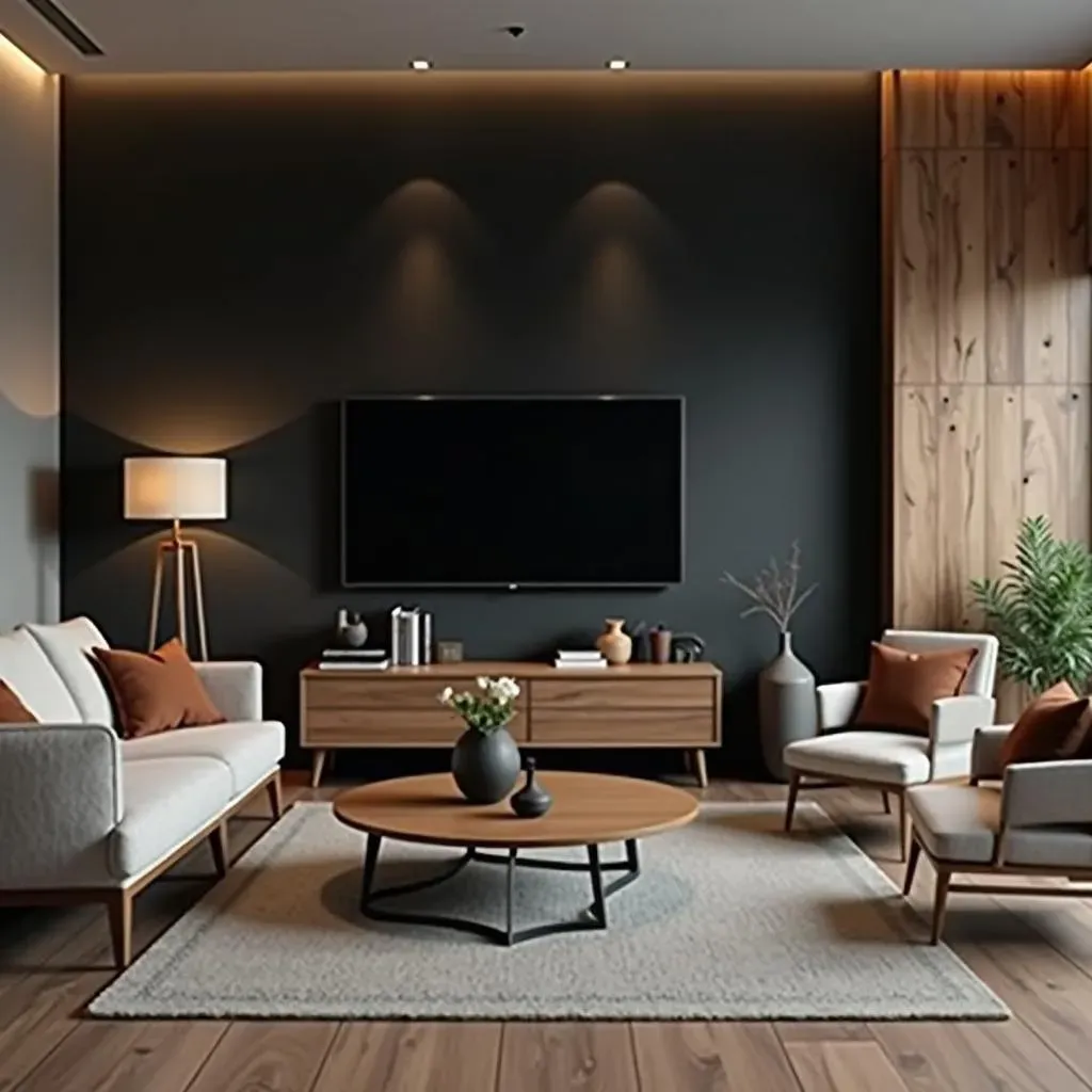 Choosing the Right Black and Wood Combination for Your Black Accent Wall Ideas