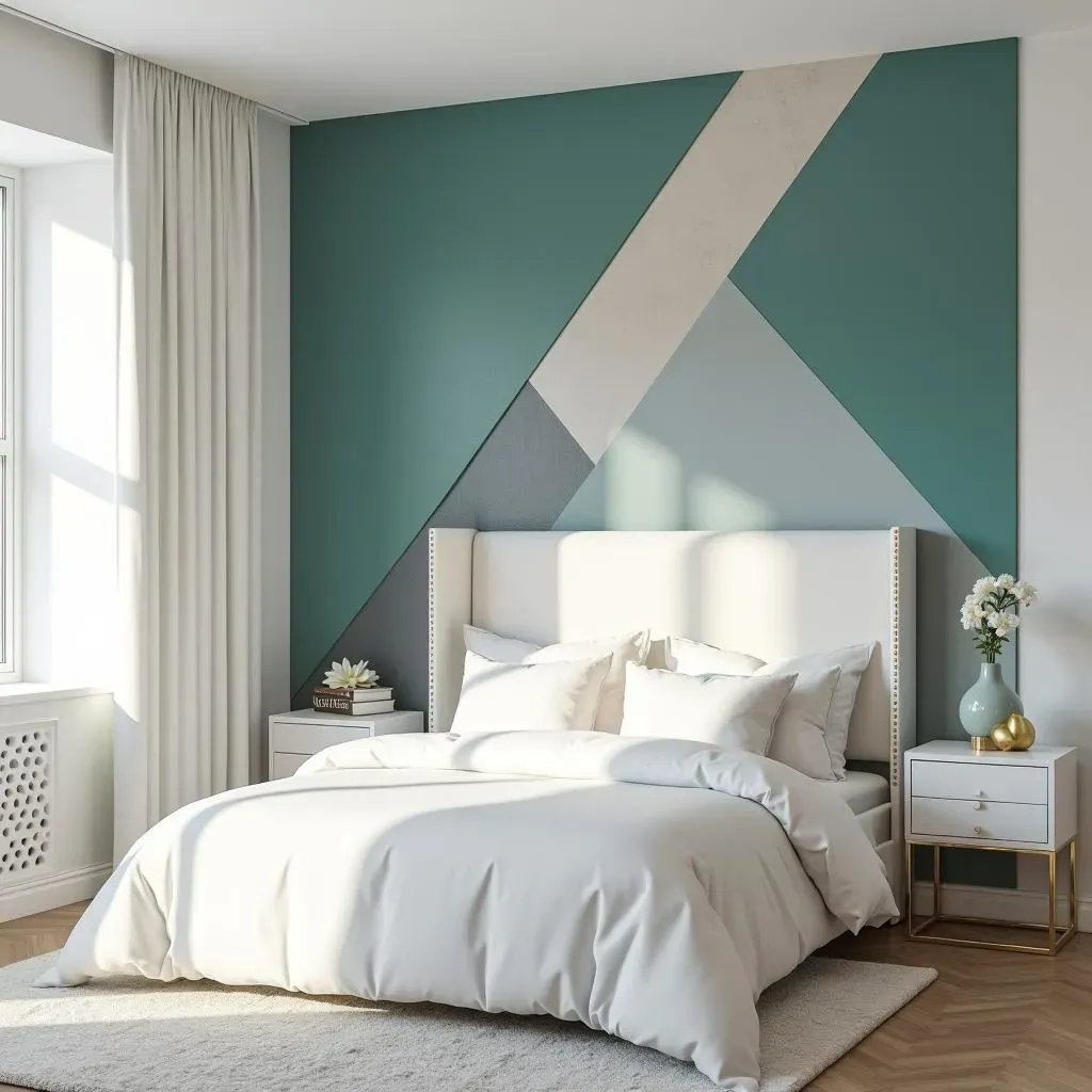 Color and Pattern Play: Bedroom Accent Wall Ideas with Headboard