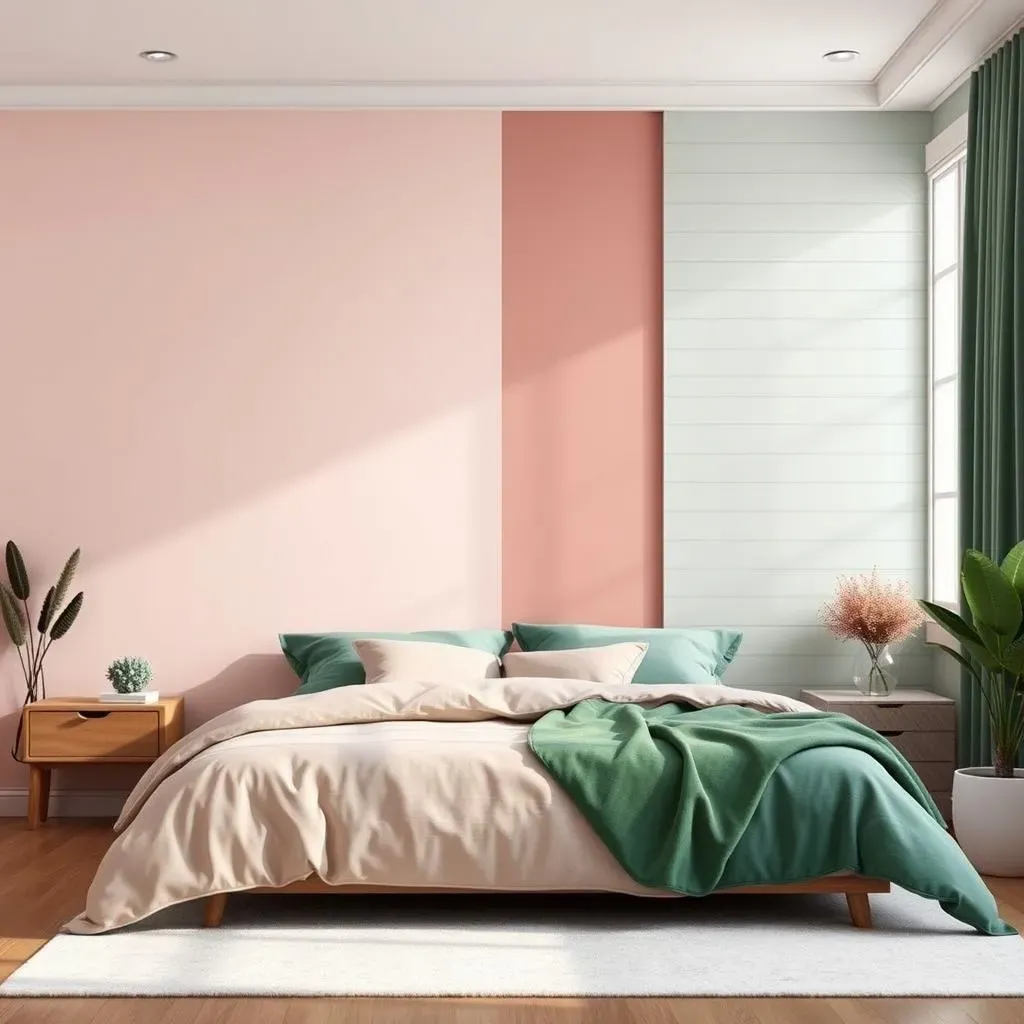 Color Palettes and Material Ideas for Dual Accent Walls in a Bedroom