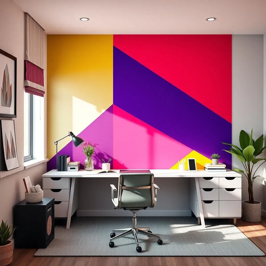 Creative Home Office Accent Wall Ideas Using Paint