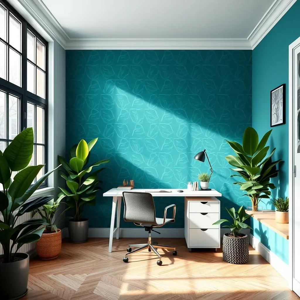 Creative Home Office Wallpaper Accent Wall Ideas