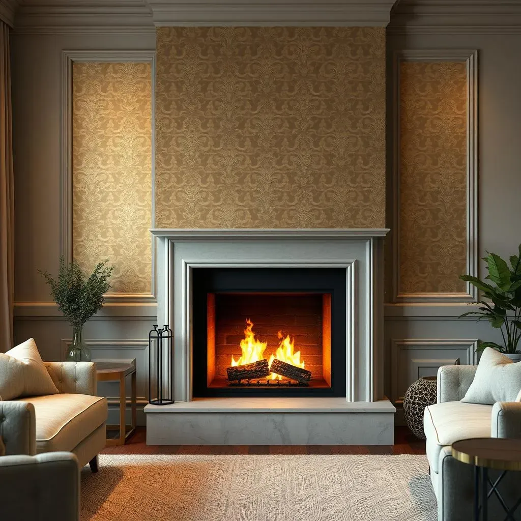 Design Idea 1: Wallpapering the Fireplace Facing