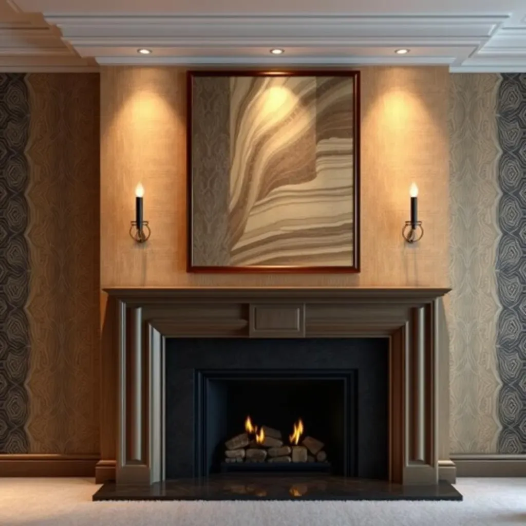 Design Idea 3: Creating Wallpaper Panels Around Your Fireplace