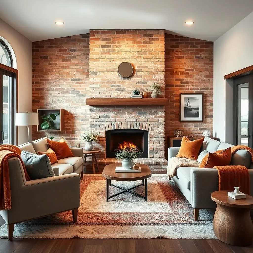 Designing Your Living Room Around a Brick Fireplace Accent Wall