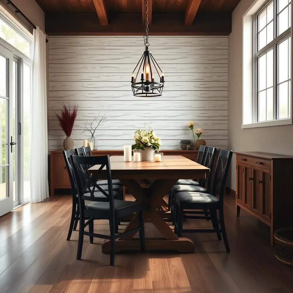 Amazing Dining Room Accent Wall Ideas with Shiplap