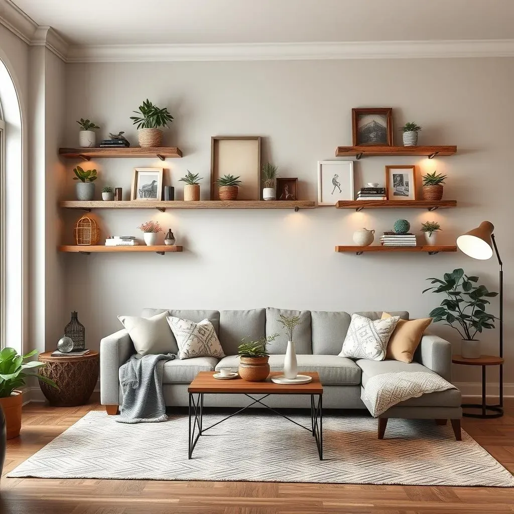 DIY and BudgetFriendly Living Room Accent Wall Ideas with Shelves