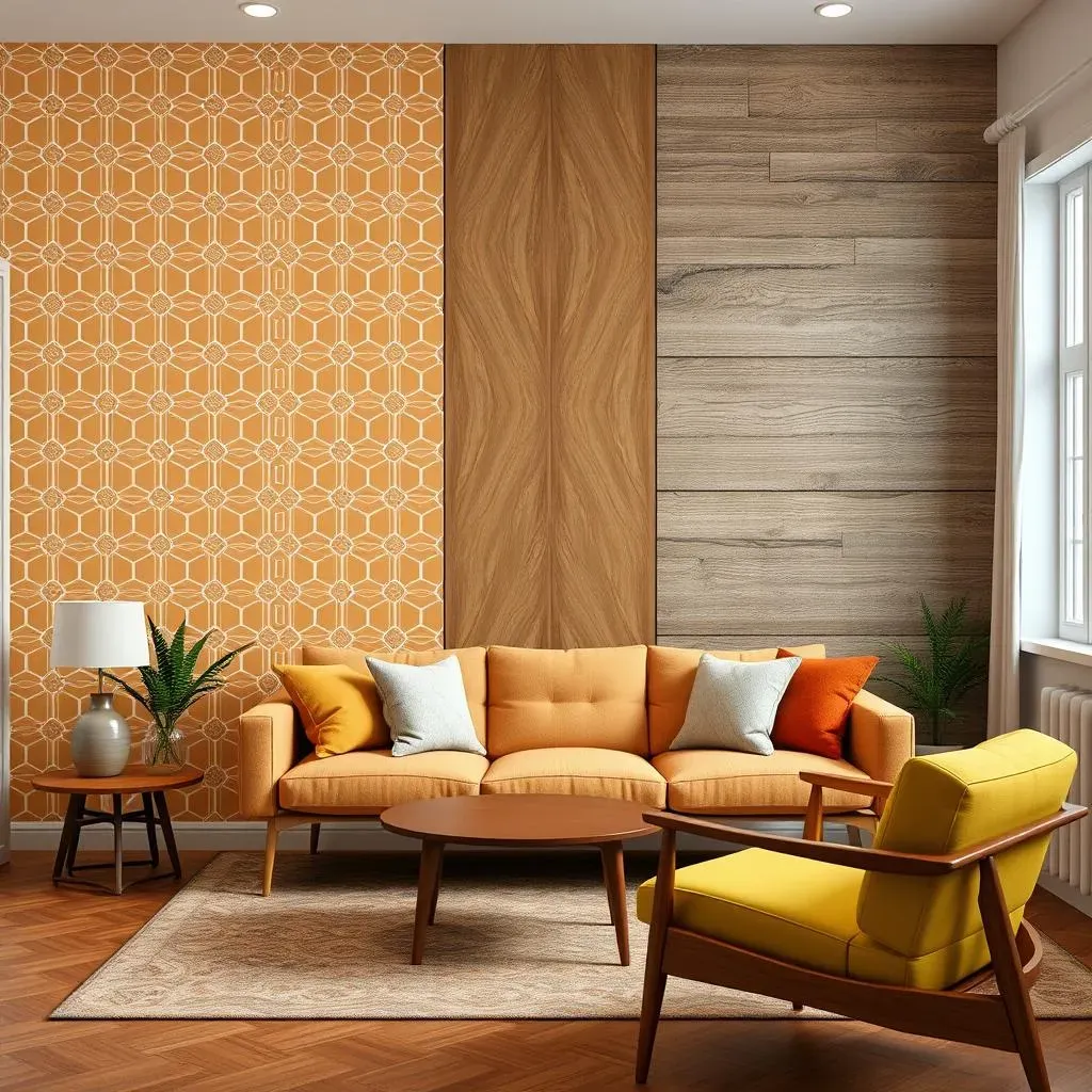 DIY MidCentury Modern Living Room Accent Wall Projects