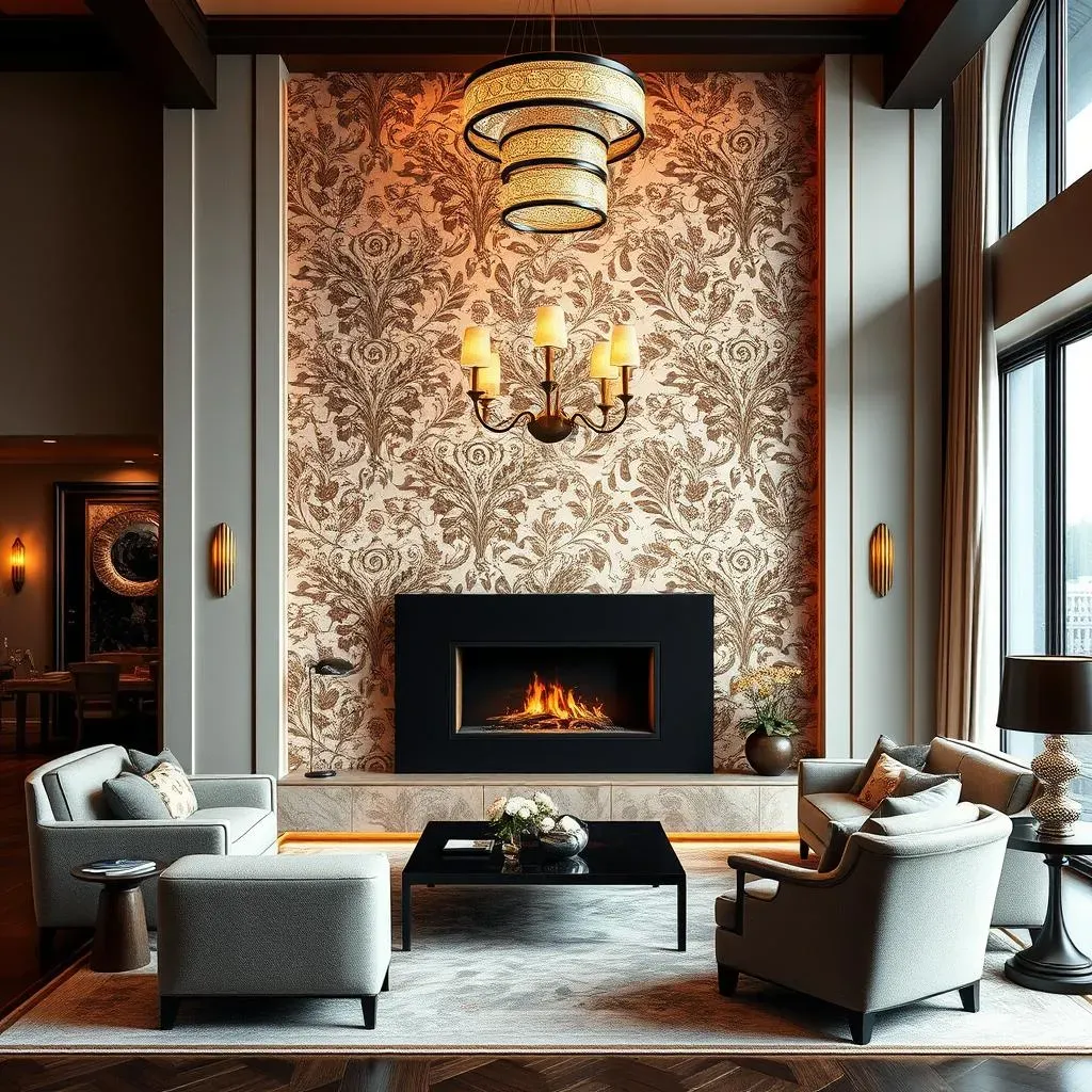 Stunning Fireplace Accent Wall with Wallpaper: 6 Design Ideas