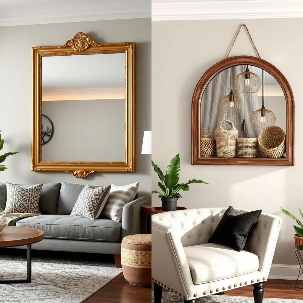 From Glam to Rustic: Choosing the Right Mirror Style for Your Living Room Accent Wall Ideas