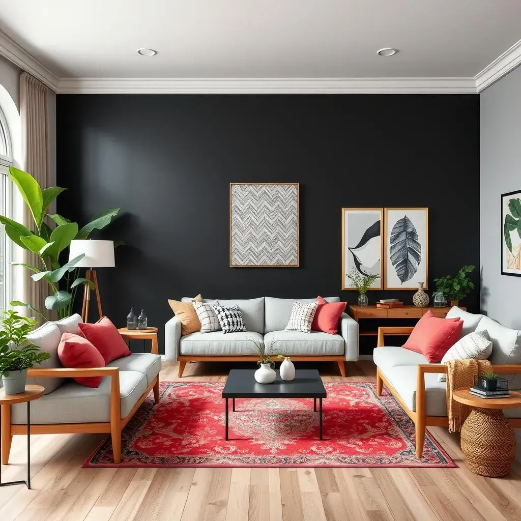 How to Style a Black Accent Wall in a Living Room