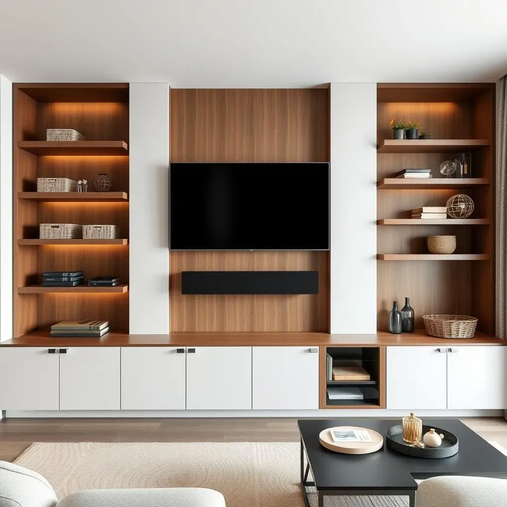 Integrating Storage and Shelving with TV Accent Walls