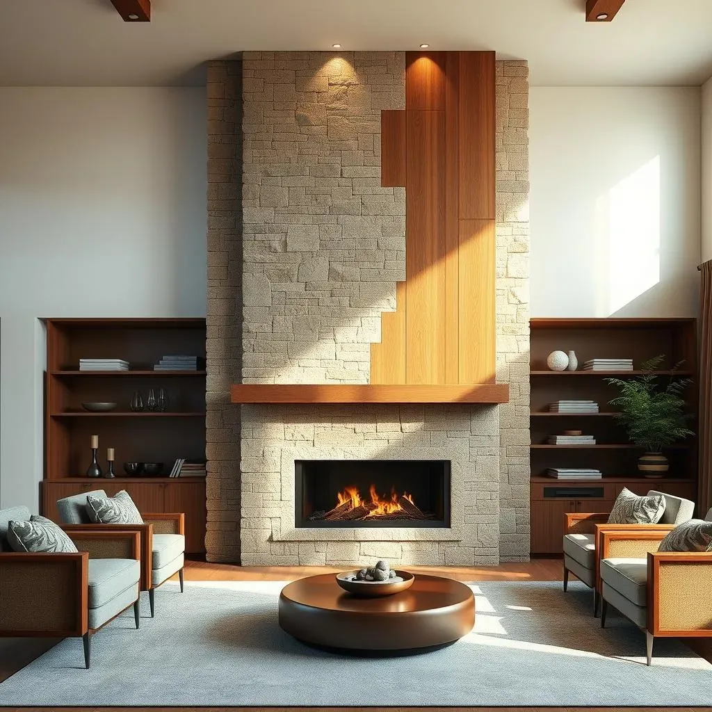 Amazing Living Room Accent Wall Ideas with Fireplace