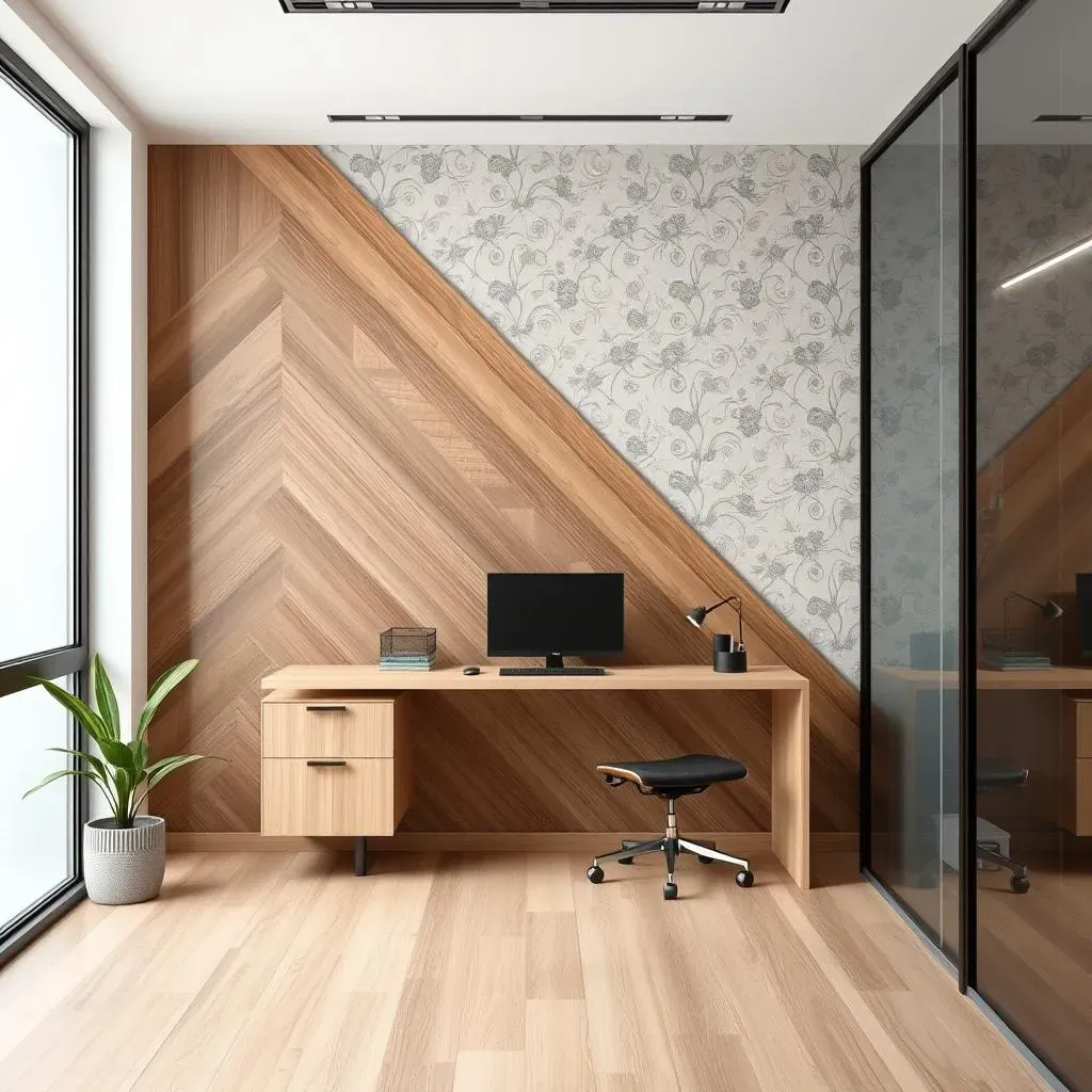 Materials for Your Modern Office Accent Wall: Wood, Wallpaper, and More