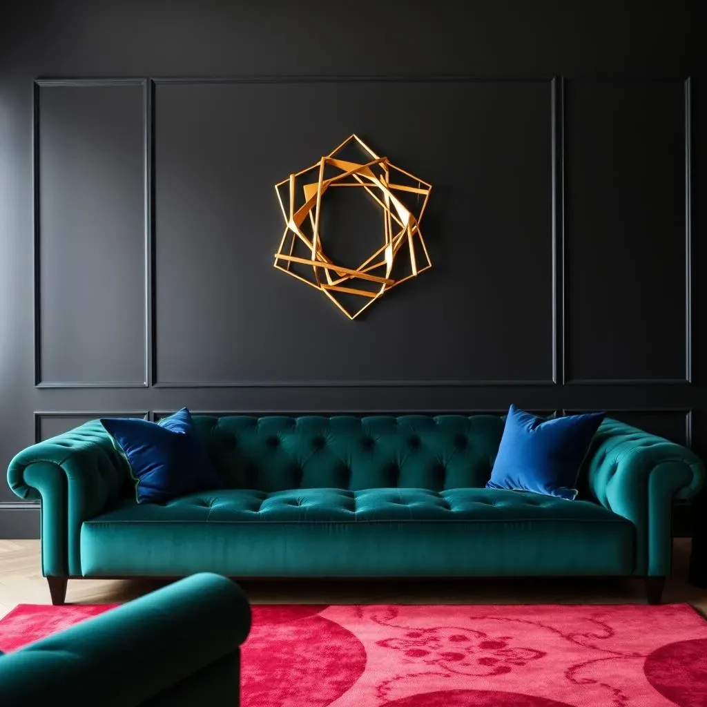 Metallics and Jewel Tones: Adding Glamour to a Black Accent Wall