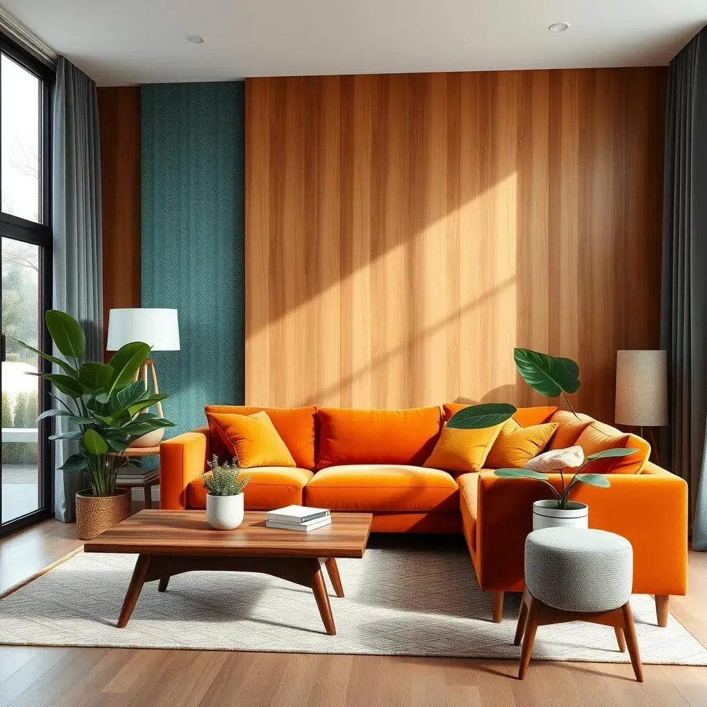 Amazing Mid-Century Modern Living Room Accent Wall Ideas