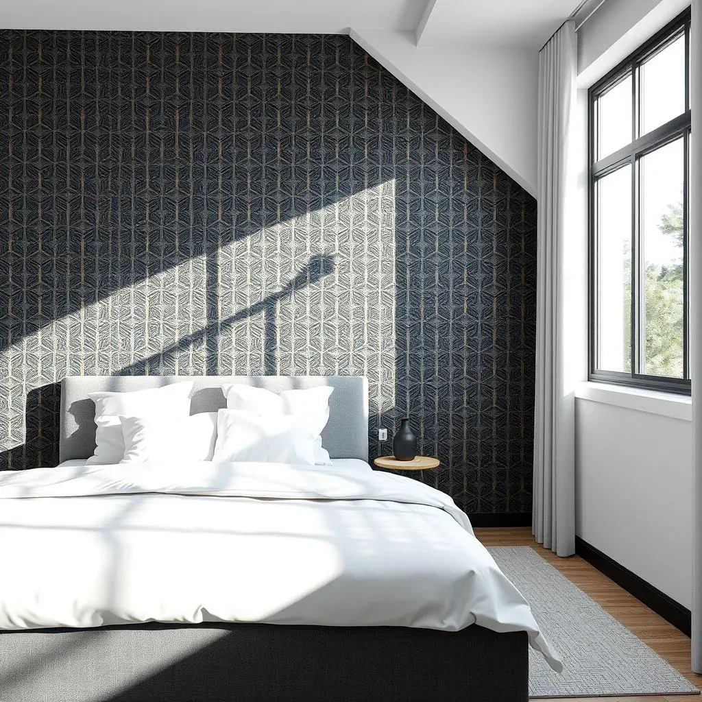 Modern Bedroom Accent Wall Ideas Using Wallpaper and Texture