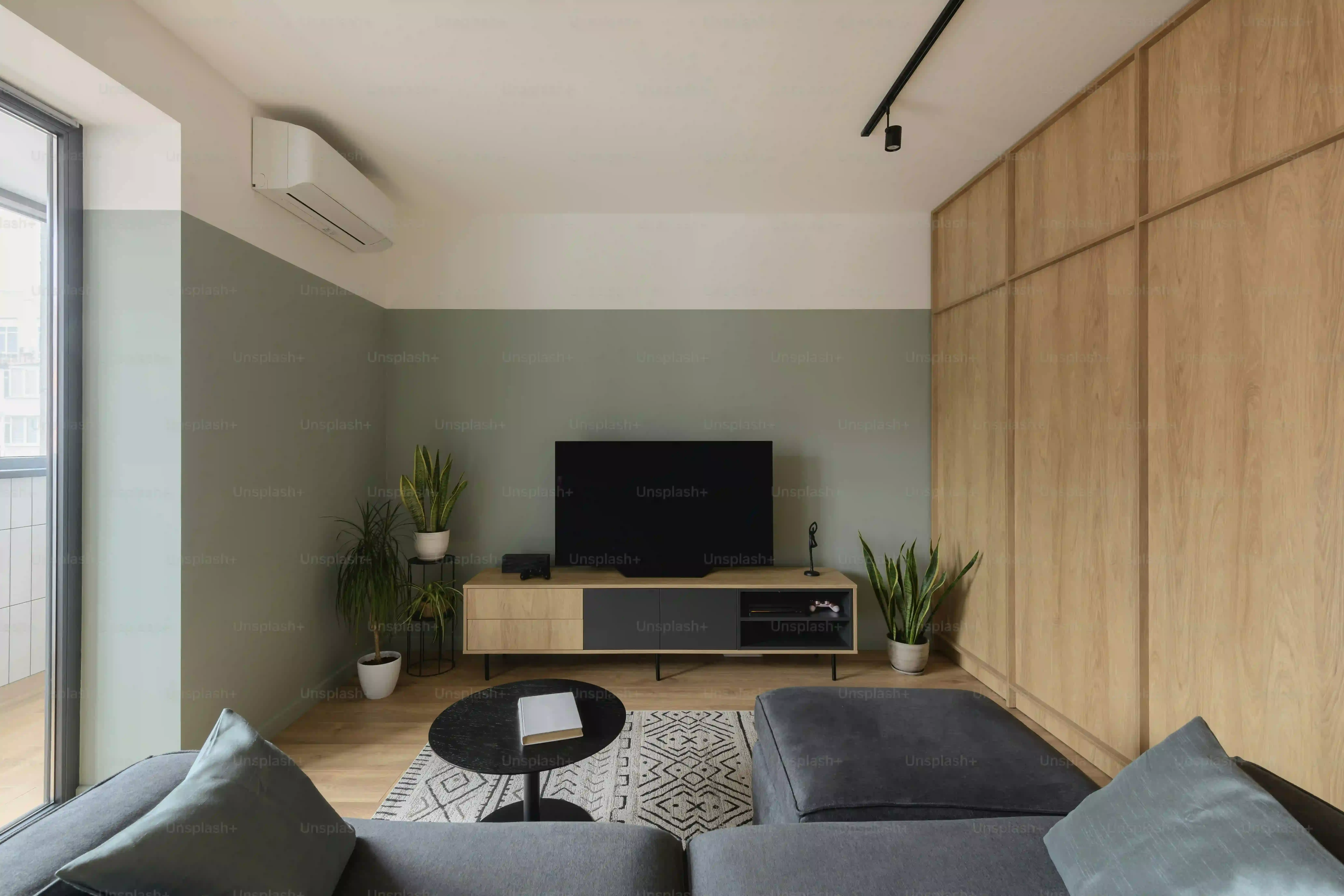 Stunning modern black accent wall living room ideas