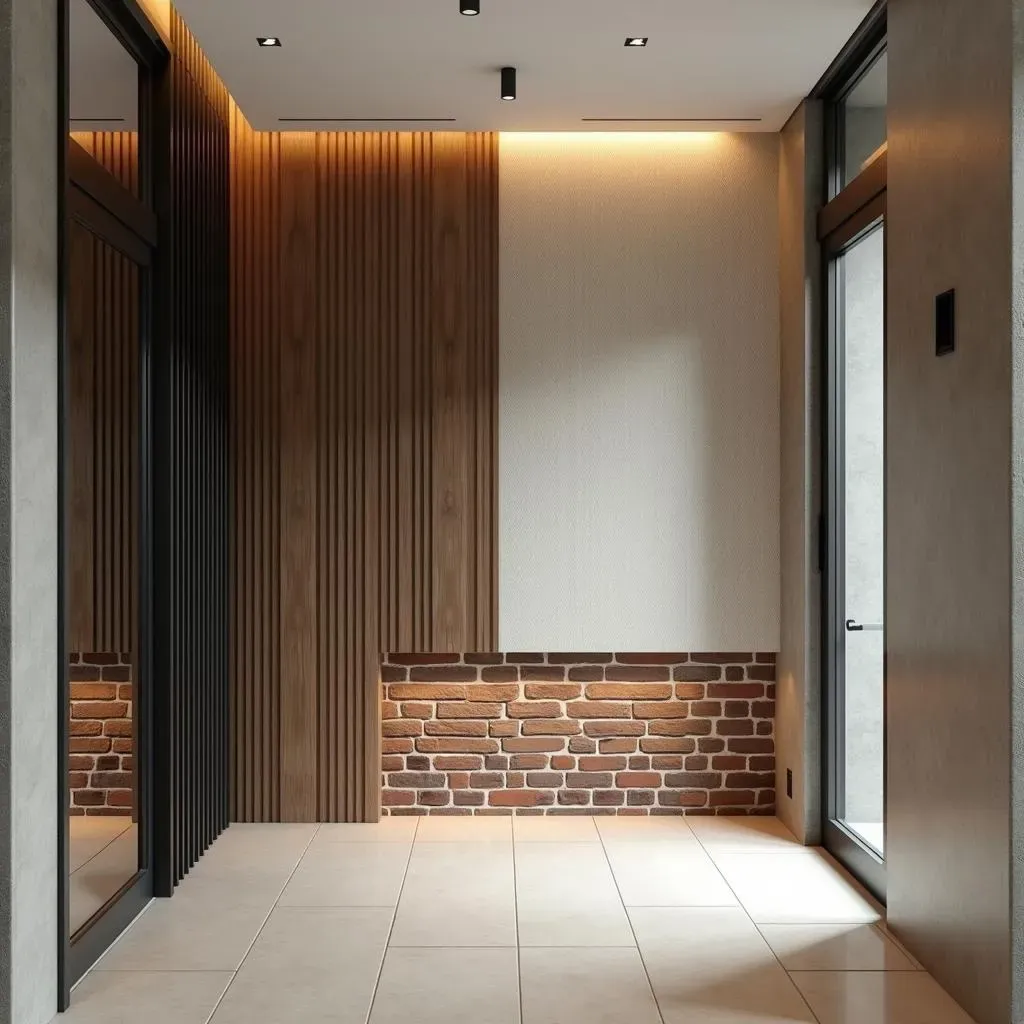 Modern Entryway Accent Wall Materials and Textures
