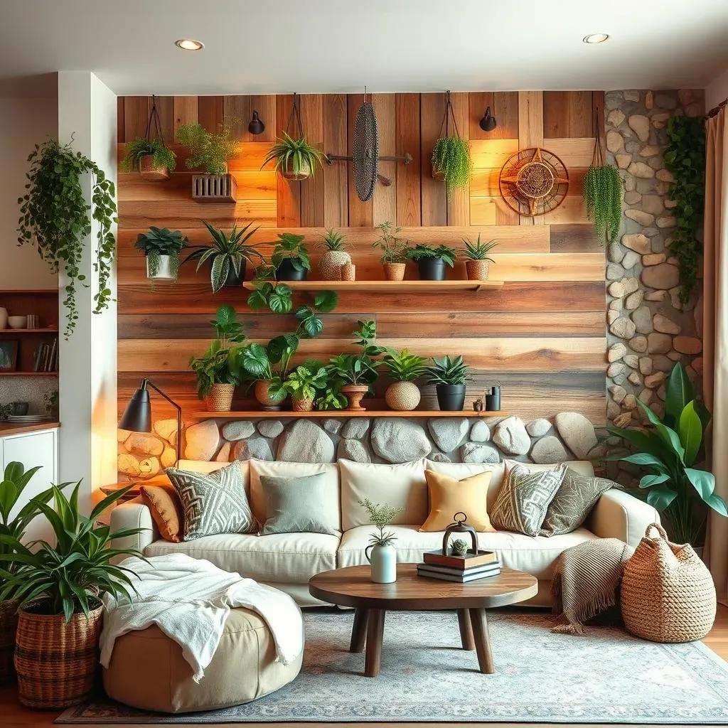 Natural Elements: Bringing the Outdoors In with Your Bohemian Living Room Accent Wall