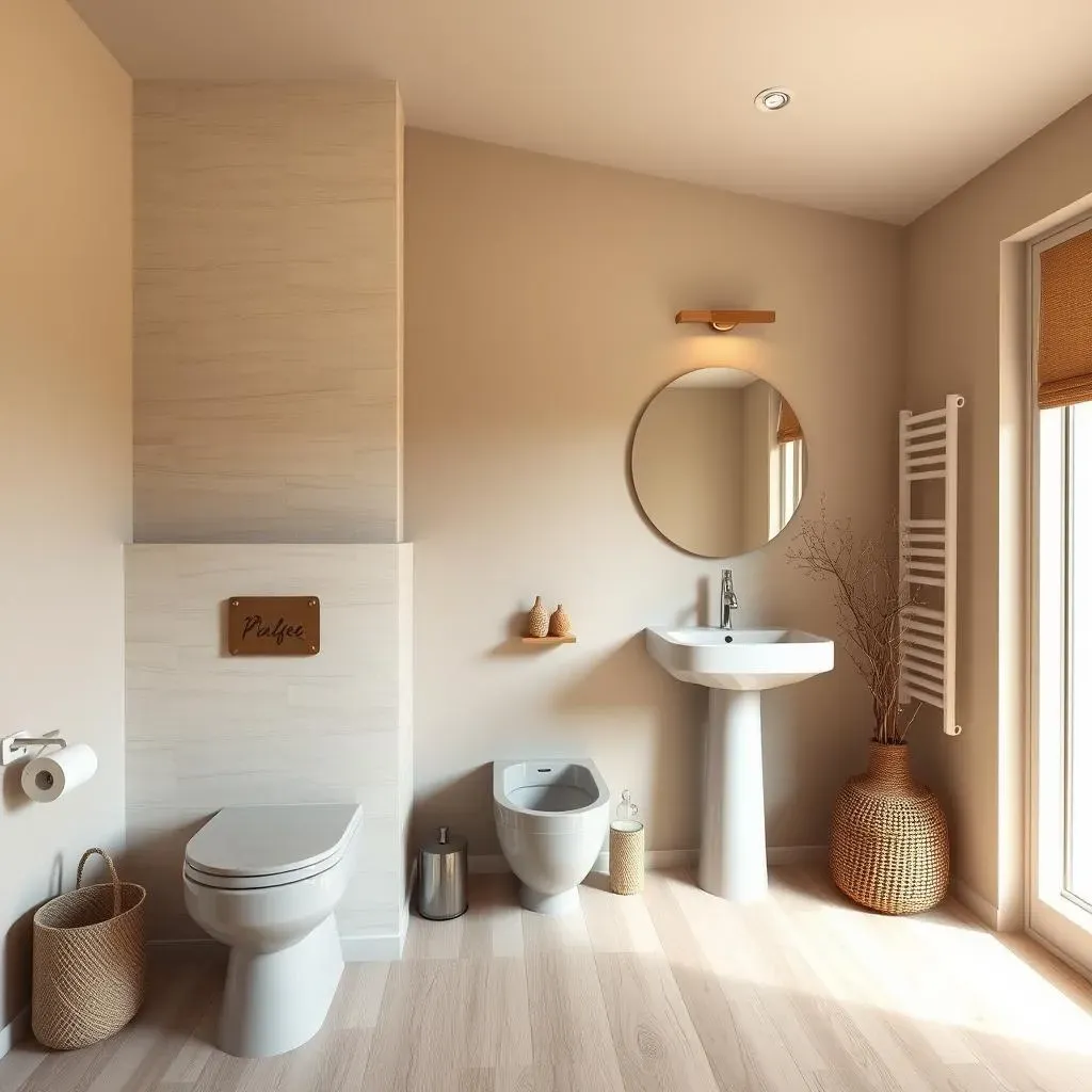 Neutral Bathroom Bliss: Accent Wall Ideas with Subtle Patterns