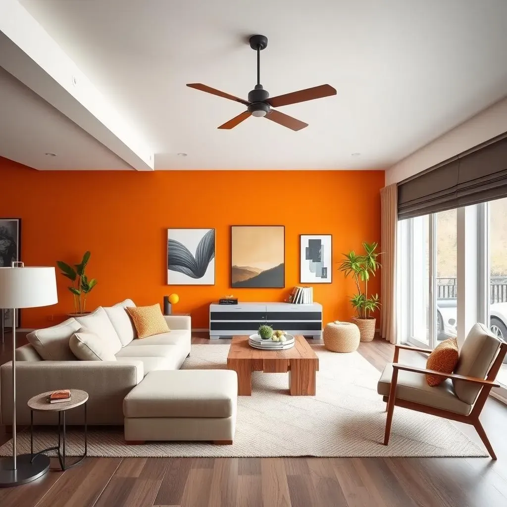 Amazing Orange Accent Wall Living Room Ideas for Your Home