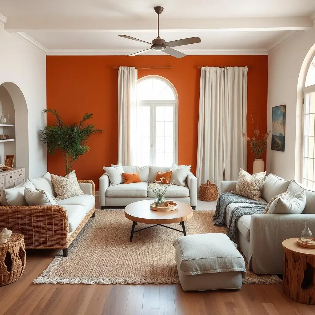 Orange Accent Wall Living Room Ideas and Inspiration