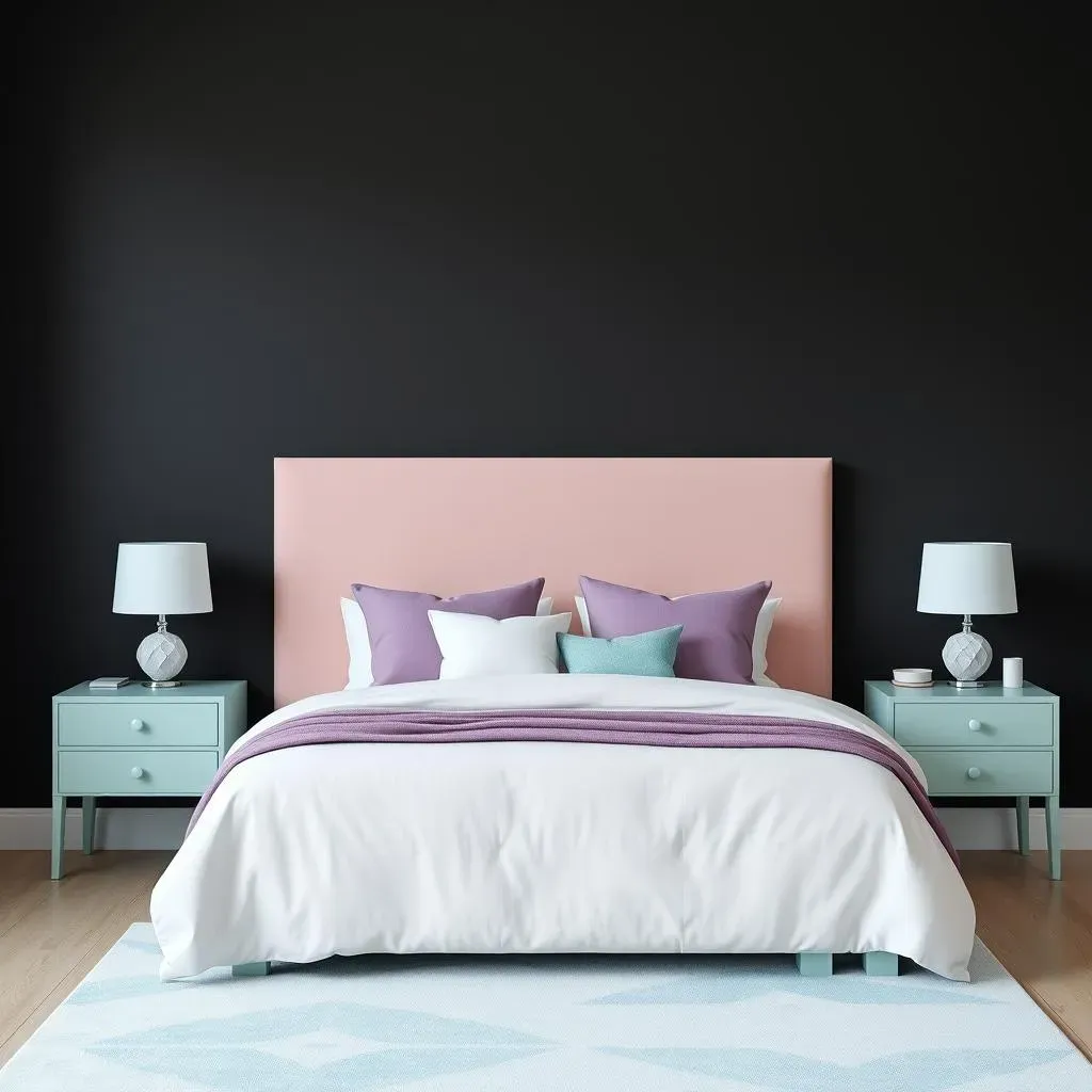 Pastel Perfection: Soft Color Palettes with a Black Accent Wall