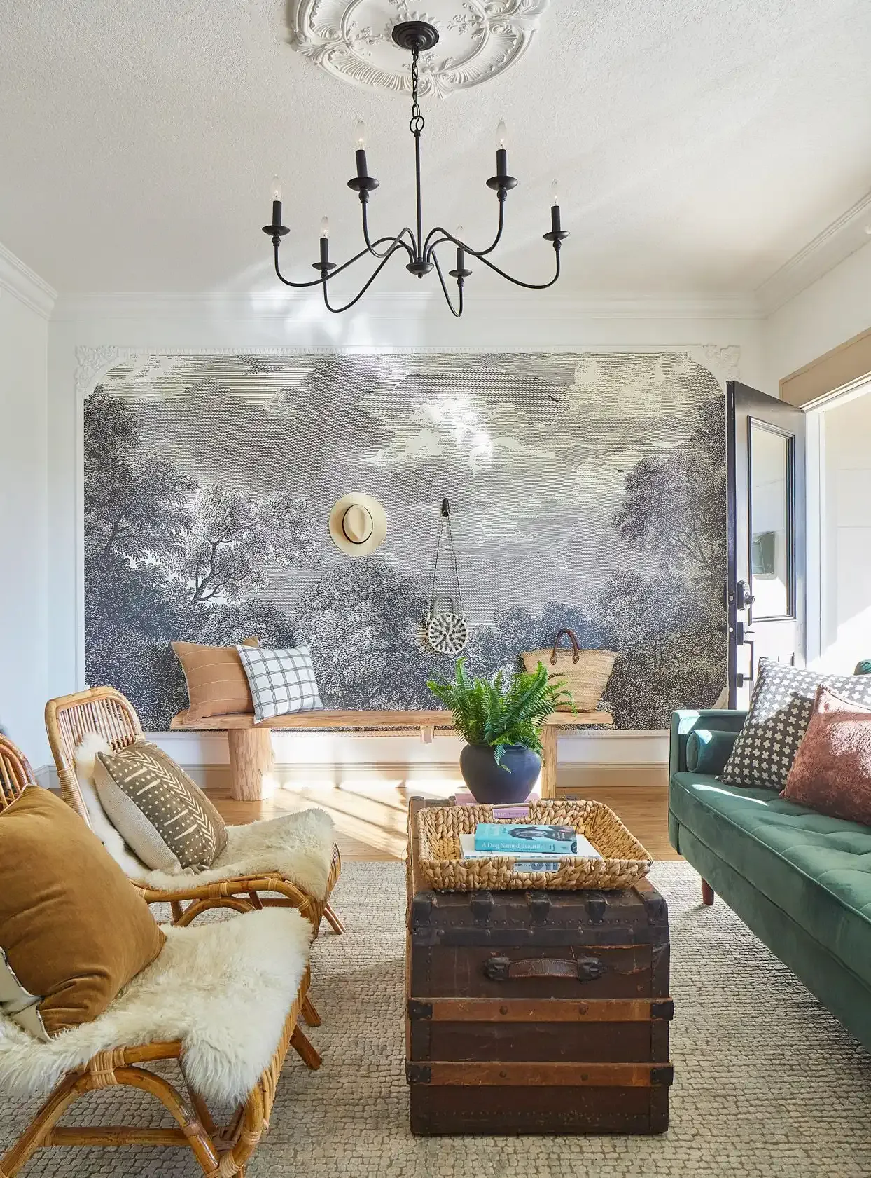 Picking the Perfect Pattern for Your Accent Wall Ideas for Living Room with Wallpaper