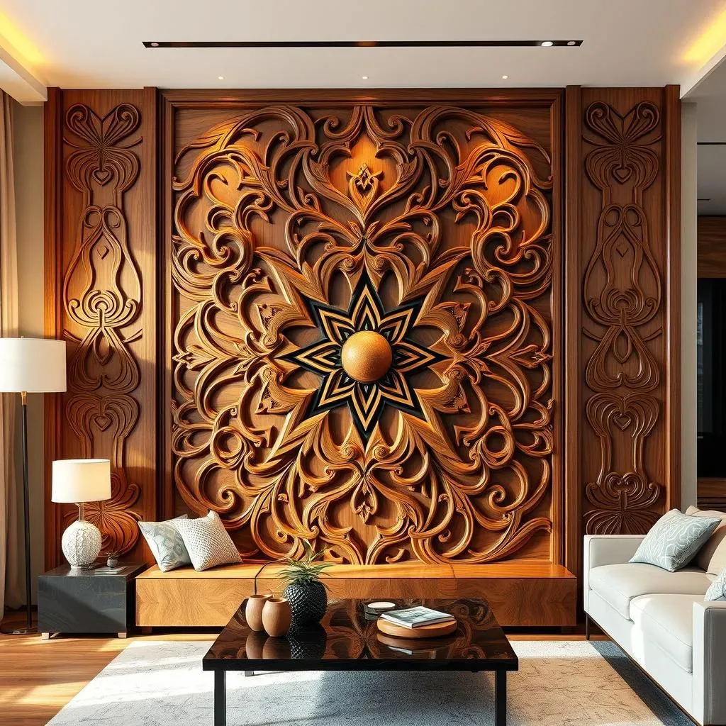 Premium 3D Wood Mosaic Panels: A Touch of Elegance