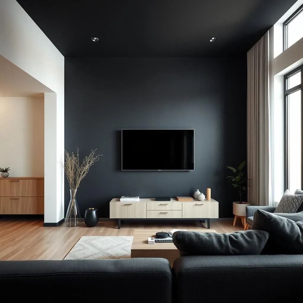 RealLife Examples: Black Accent Wall TV in Different Styles