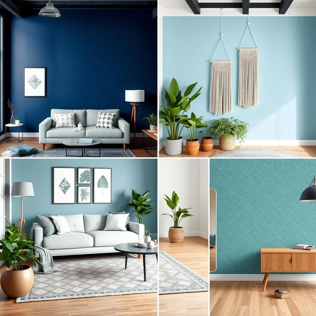 RealLife Inspirations:  blue accent wall ideas living room Examples