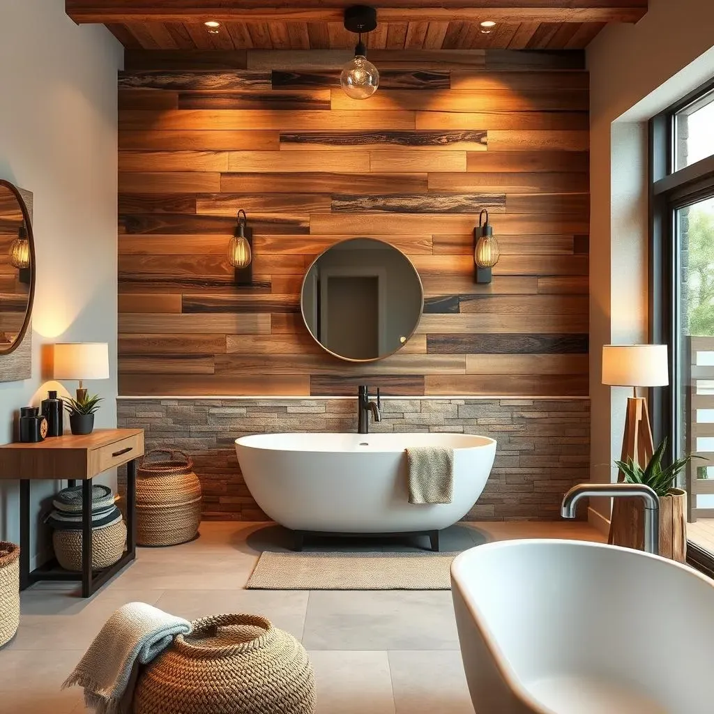 Amazing Rustic Bathroom Accent Wall Ideas