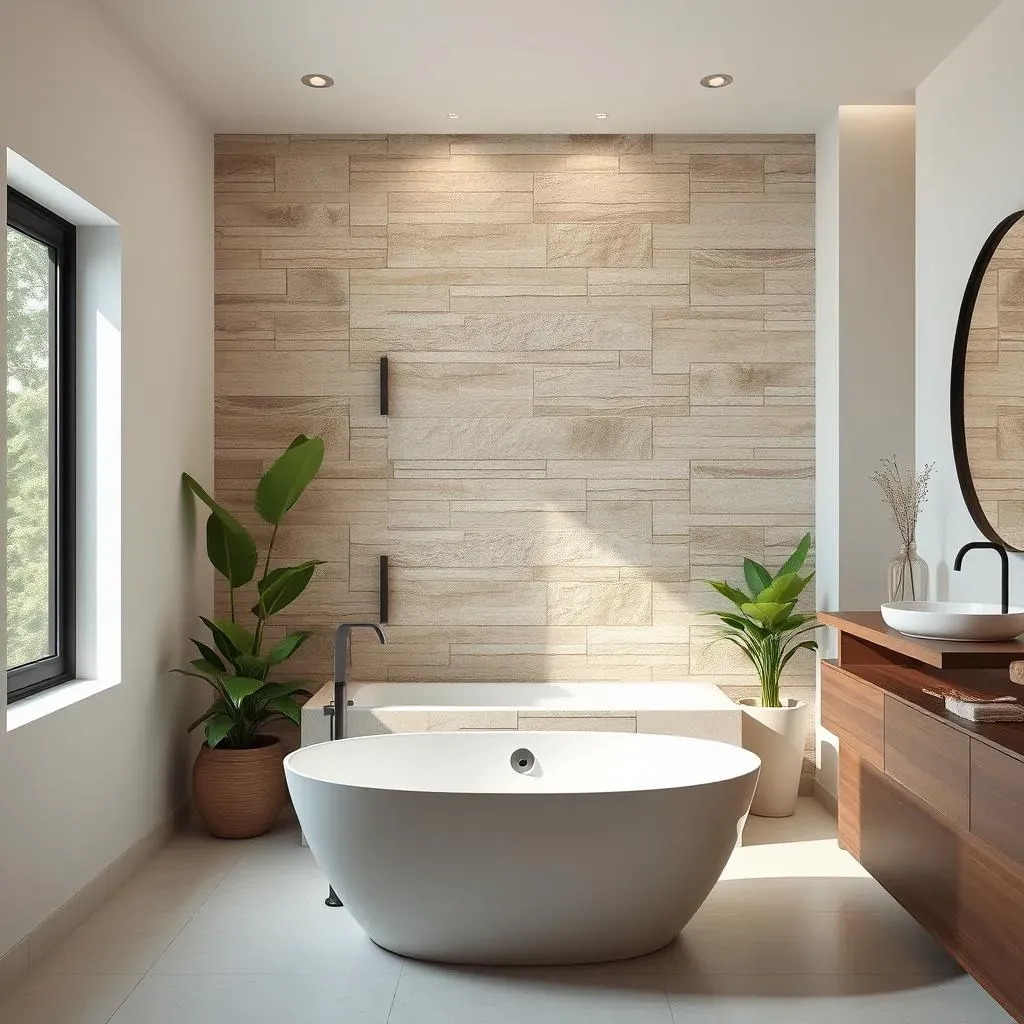 Amazing Spa Bathroom Accent Wall Ideas