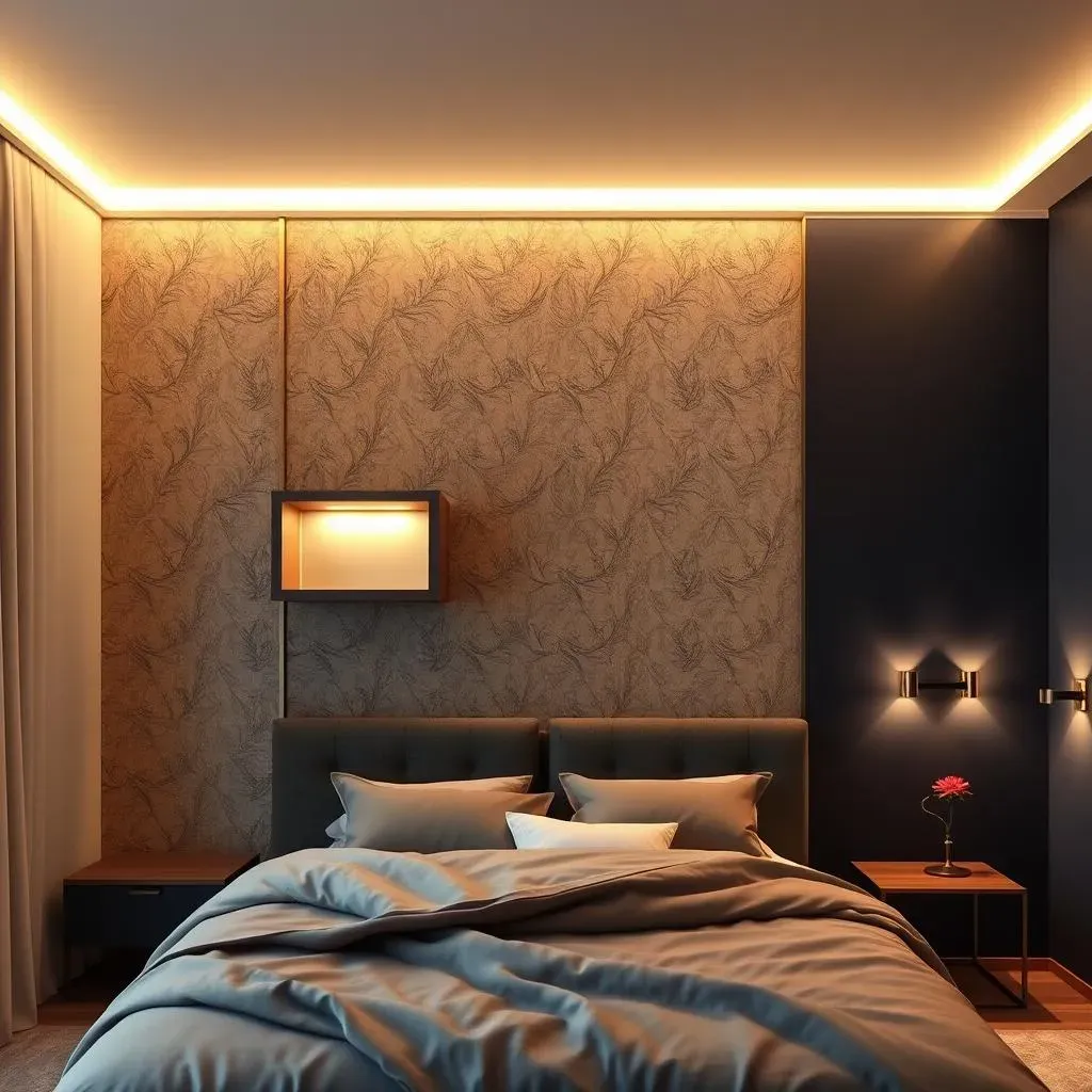 Stunning Bedroom Accent Wall Ideas with Lighting