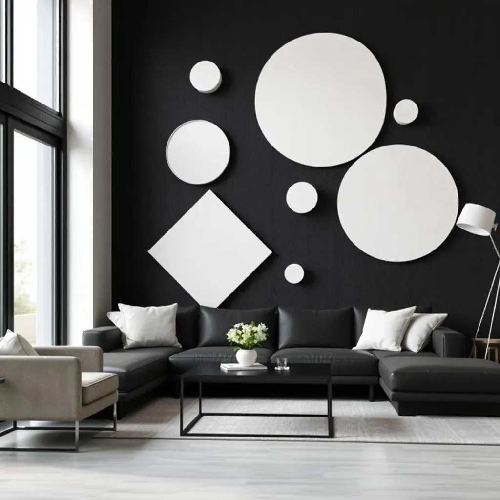 Stunning Black Accent Wall Ideas with White Accents