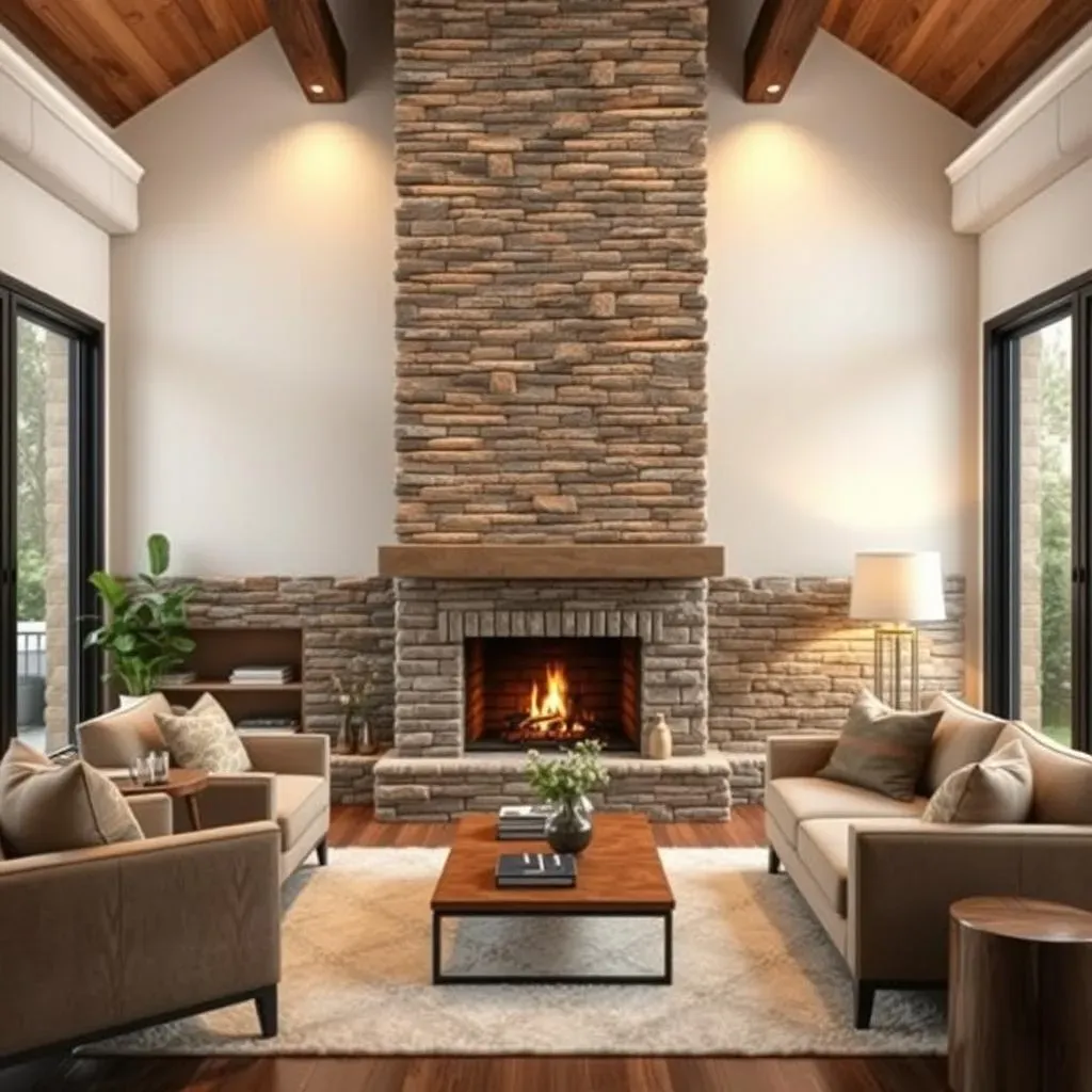 Stunning Stone and Brick Fireplace Accent Wall Designs
