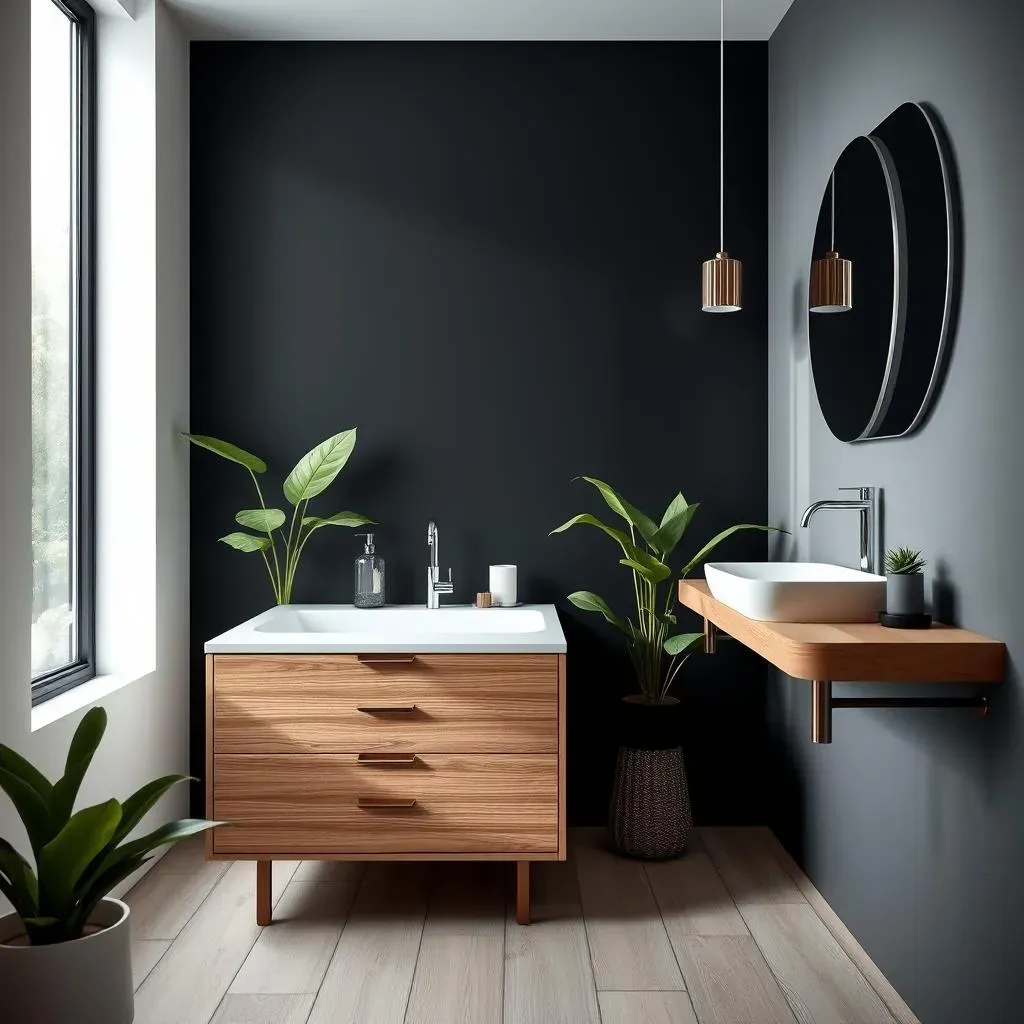 Styling Your Bathroom Around a Black Accent Wall