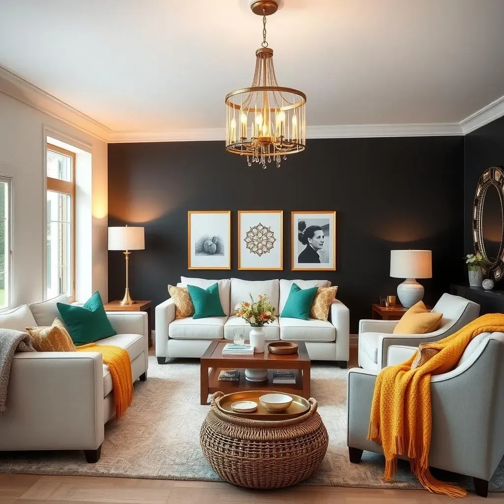 Styling Your Black Accent Wall Living Room: Furniture, Decor, and Lighting